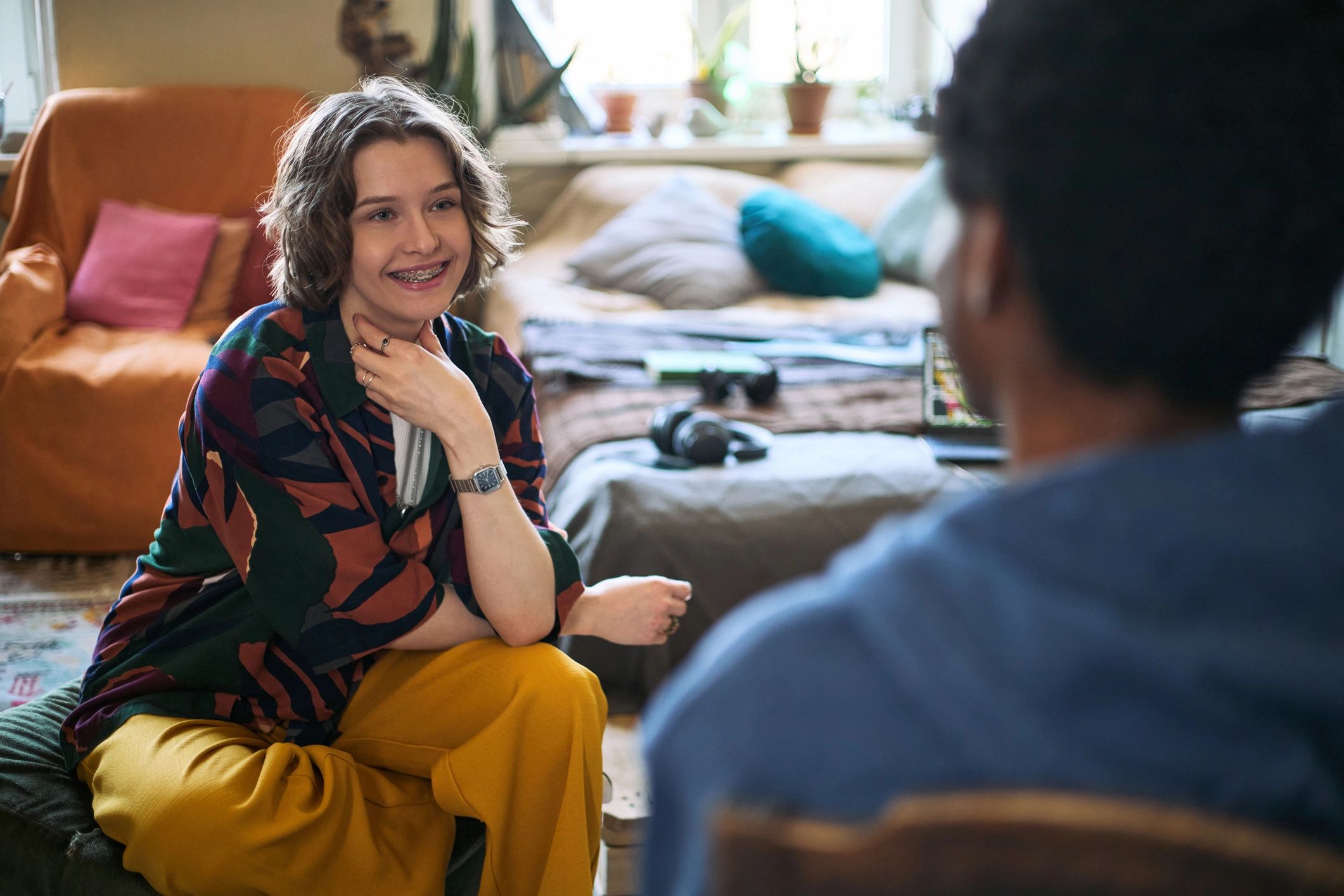 Two people having a supportive peer conversation