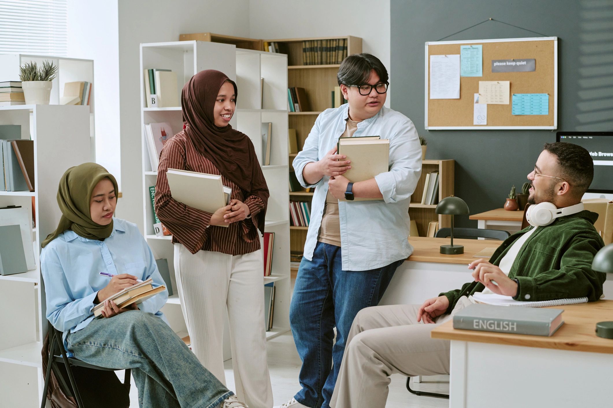 Adults participating in a community learning workshop